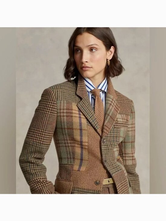 Polo Ralph Lauren Jackets & Blazers - Polo Ralph Lauren Italian Wool Blend Patchwork Plaid Blazer 4